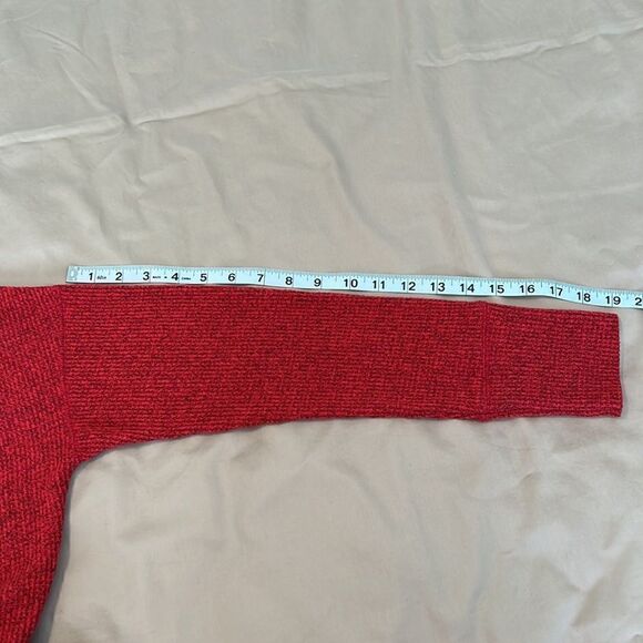 Time & Tru szM red and black marbled thermal long sleeve cowl neck sweater EUC - Picture 8 of 10